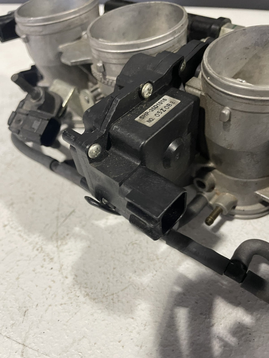 07-08 KAWASAKI NINJA ZX6R THROTTLE BODY BODIES FUEL INJECTORS TPS STVA
