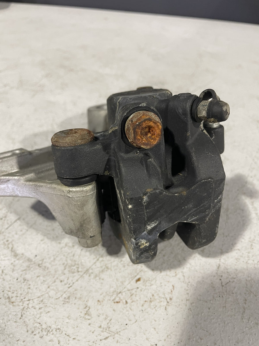 07-12 HONDA CBR600RR REAR BACK BRAKE CALIPER W MOUNT BRACKET