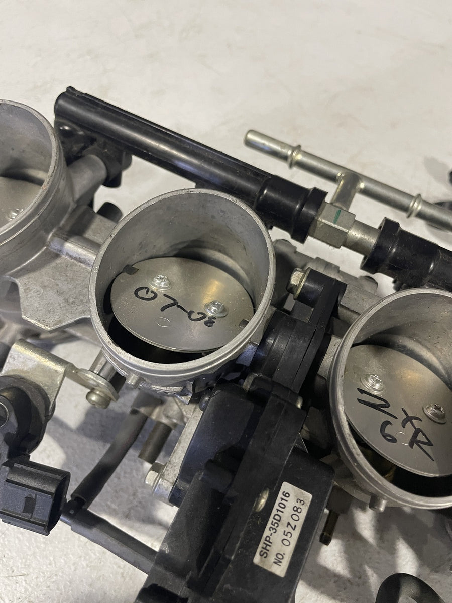 07-08 KAWASAKI NINJA ZX6R THROTTLE BODY BODIES FUEL INJECTORS TPS STVA