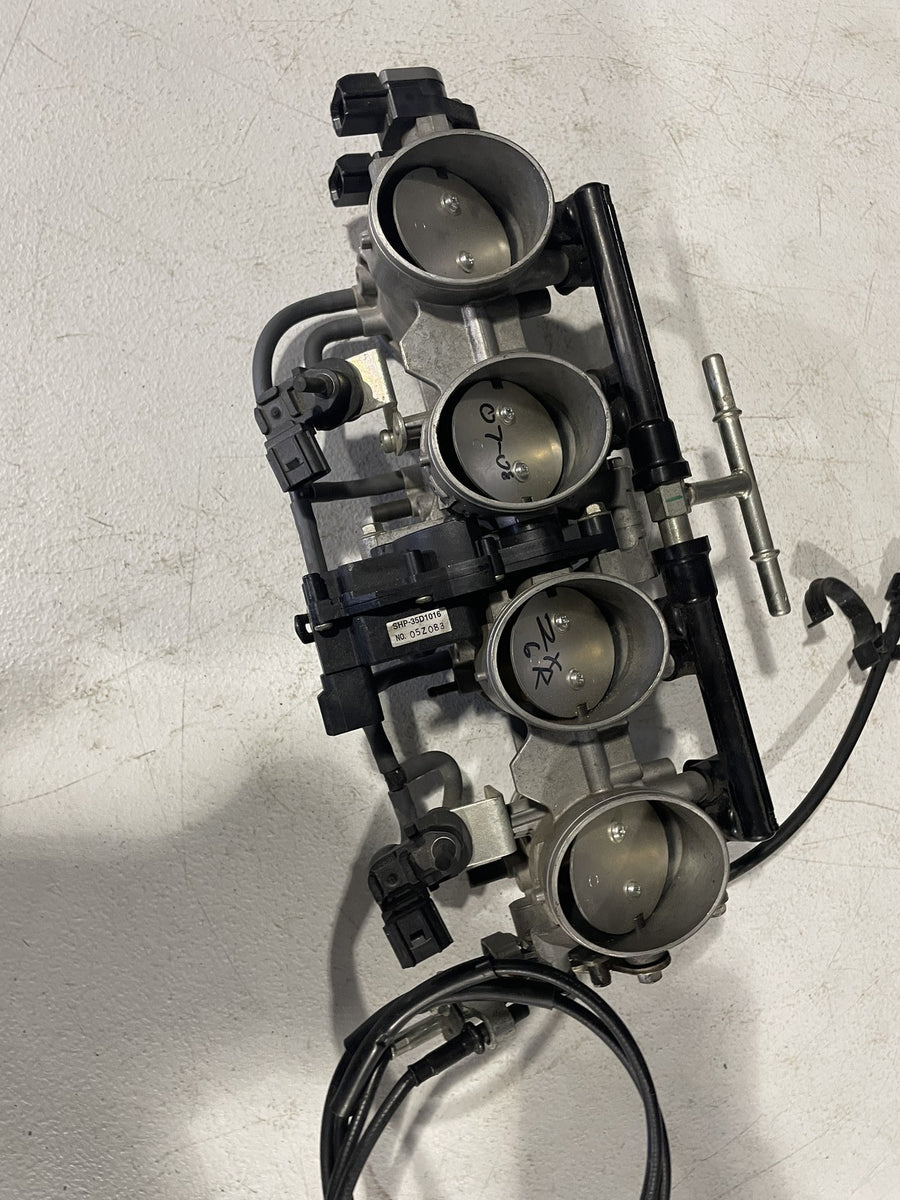 07-08 KAWASAKI NINJA ZX6R THROTTLE BODY BODIES FUEL INJECTORS TPS STVA