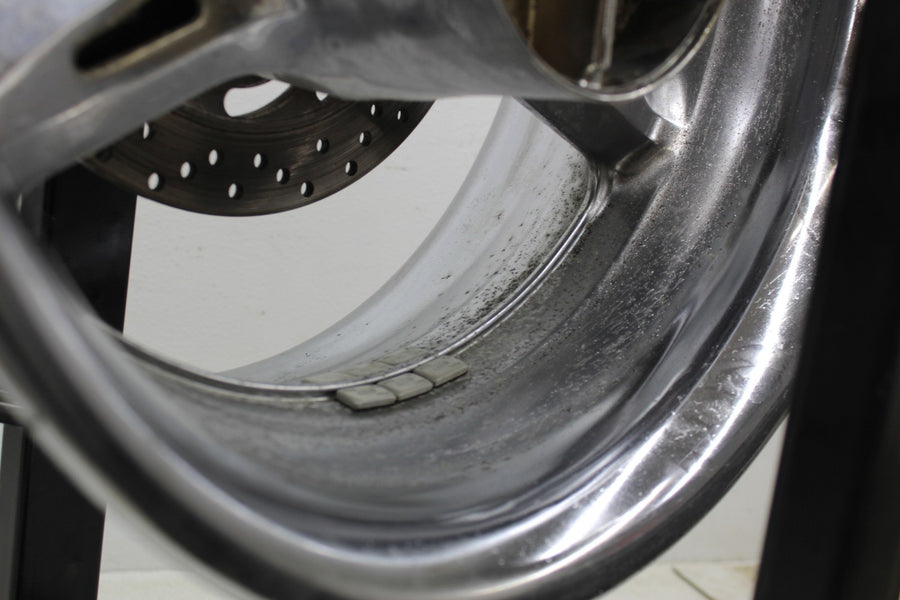 02-09 YAMAHA ROAD STAR XV1700PC WARRIOR CHROME REAR BACK WHEEL RIM 17X9 (READ)