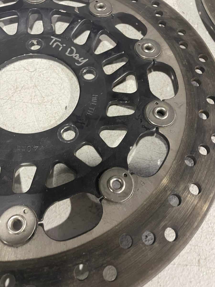 99-06 TRIUMPH DAYTONA 955I FRONT LEFT RIGHT BRAKE ROTORS DISCS