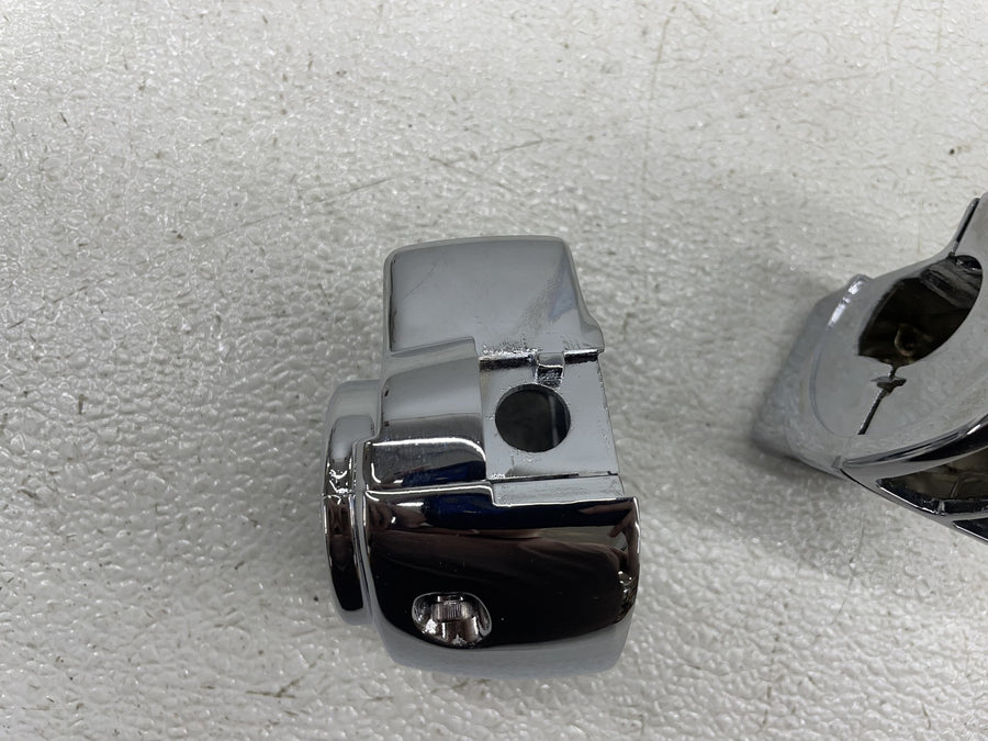 89-91 HARLEY-DAVIDSON ELECTRA GLIDE CLASSIC CHROME SWITCH SHELLS HOUSING PAIR
