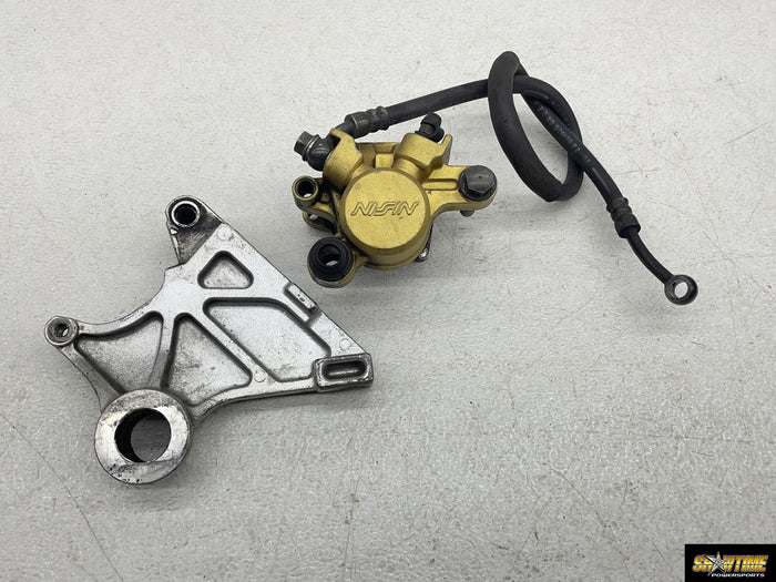 00-01 HONDA RVT1000R RC51 SP1 REAR BACK BRAKE CALIPER W MOUNT BRACKET