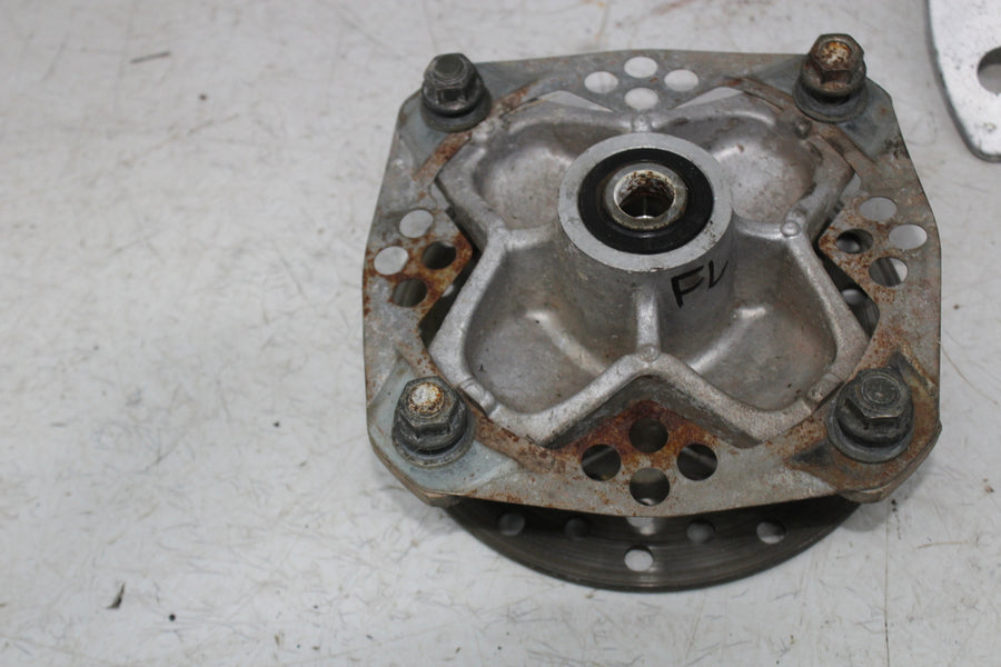 01-05 YAMAHA RAPTOR YFM 660 FRONT WHEEL LEFT HUB ROTOR SPINDLE