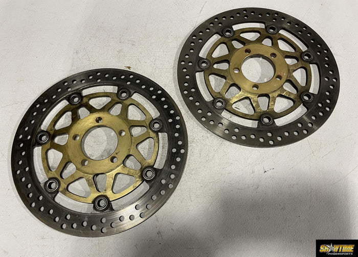 00-02 KAWASAKI NINJA ZX6R FRONT LEFT RIGHT BRAKE ROTORS DISCS 41080-1442-A4