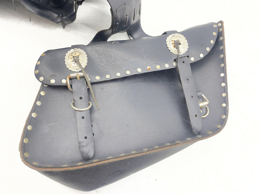 07-11 HARLEY-DAVIDSON SPORTSTER 1200 XL1200C LEATHER SADDLEBAGS SET PAIR