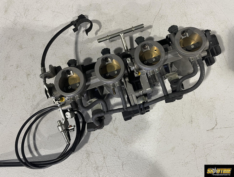 07-08 KAWASAKI NINJA ZX6R THROTTLE BODY BODIES FUEL INJECTORS TPS STVA