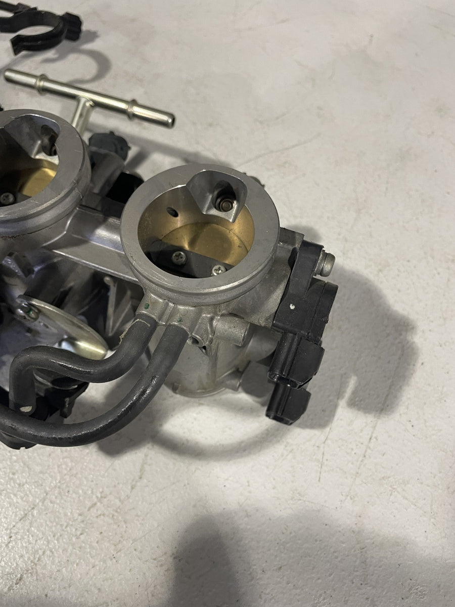07-08 KAWASAKI NINJA ZX6R THROTTLE BODY BODIES FUEL INJECTORS TPS STVA