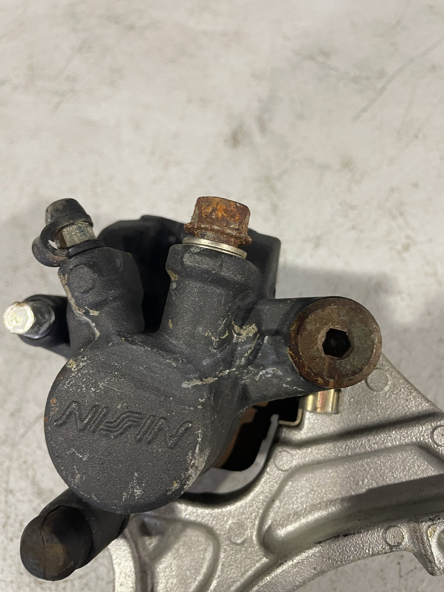 07-12 HONDA CBR600RR REAR BACK BRAKE CALIPER W MOUNT BRACKET