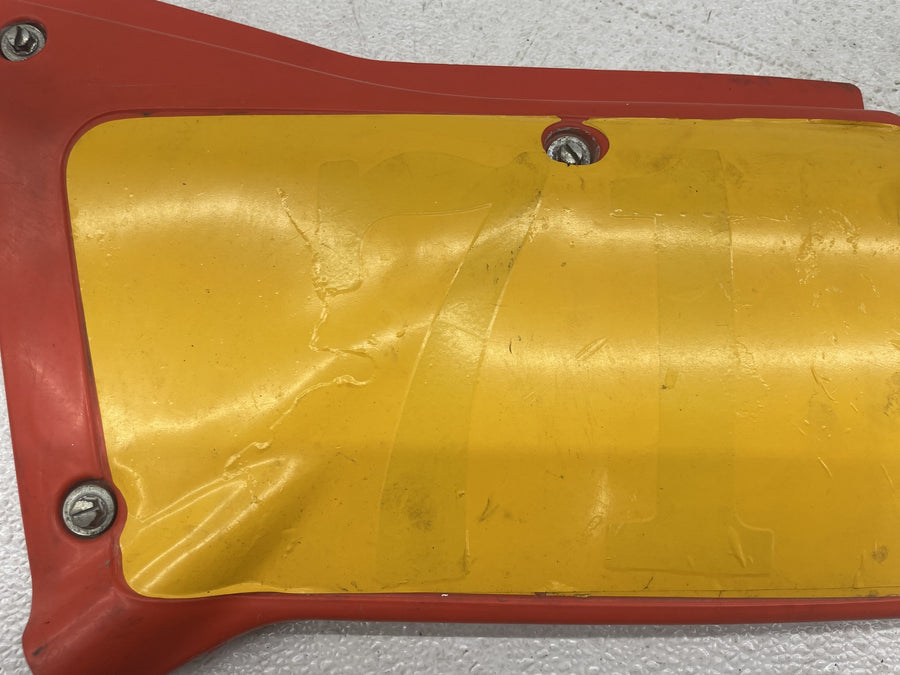 83-84 HONDA XR350R LEFT REAR NUMBER PLATE AIRBOX COVER PANEL COWL