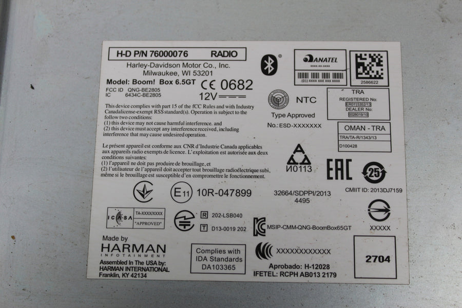 14-16 HARLEY-DAVIDSON STREET GLIDE FLHXS RADIO (SEE DESCP)
