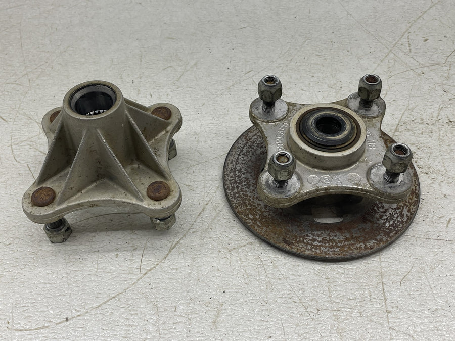 03-06 BOMBARDIER RALLY 200 REAR BACK FRONT WHEEL RIGHT LEFT HUBS HUB SET