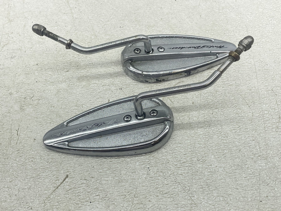 87-92 HARLEY-DAVIDSON LOW RIDER FXLR TEAR DROP REAR VIEW MIRROR SET PAIR MIRRORS