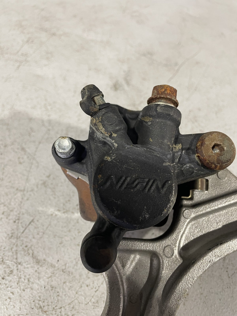 07-12 HONDA CBR600RR REAR BACK BRAKE CALIPER W MOUNT BRACKET
