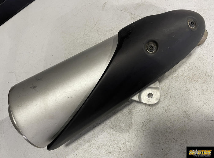 08-14 DUCATI MONSTER 696 LEFT EXHAUST PIPE MUFFLER SLIP ON CAN SILENCER