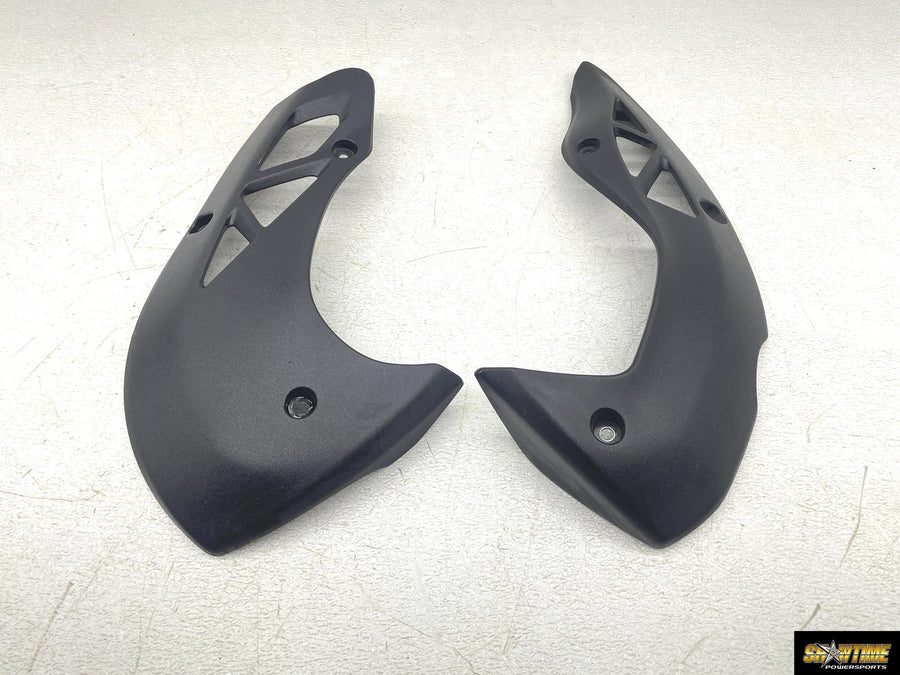 15-21 KAWASAKI VERSYS 650 KLE650 MUFFLER EXHAUST PIPE COVERS HEAT SHIELDS PAIR