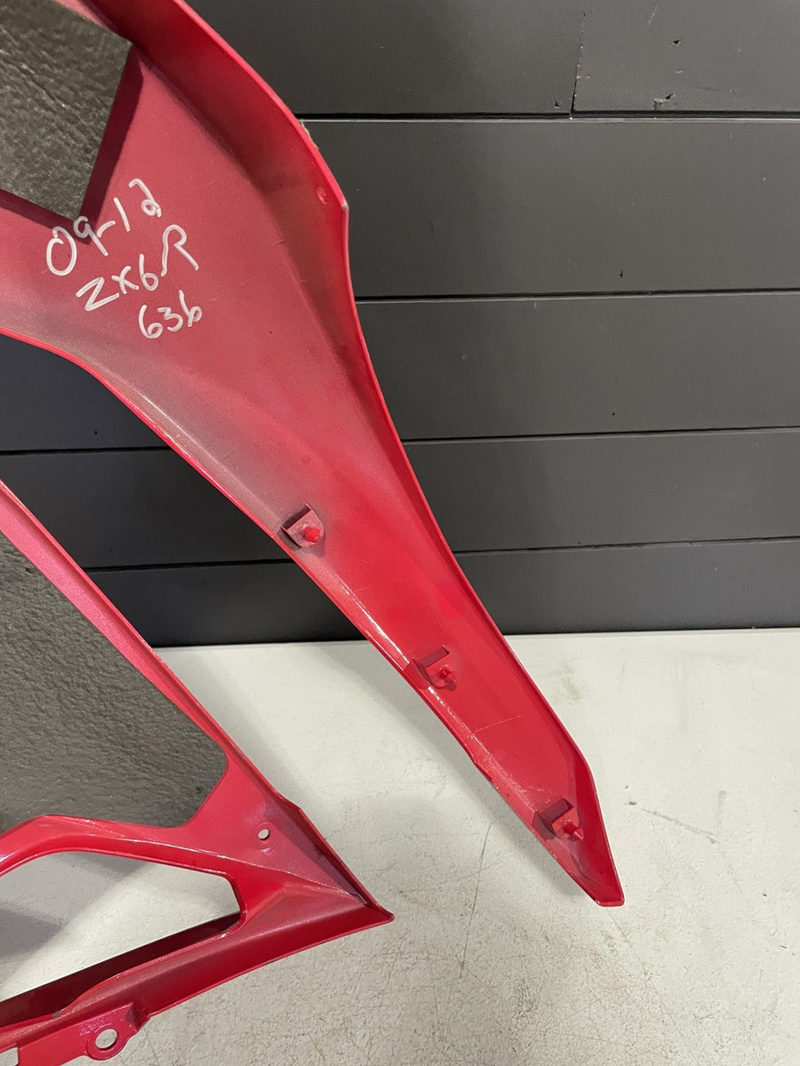 09-12 KAWASAKI NINJA ZX6R RIGHT LOWER MID UPPER SIDE FAIRING COWL