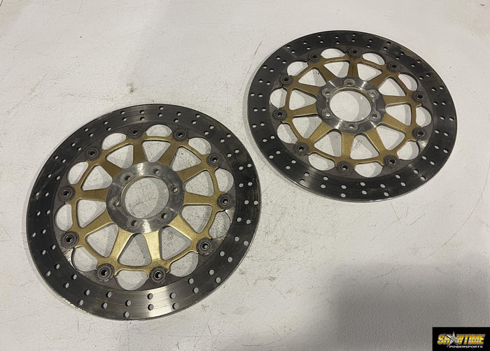 03-07 DUCATI SUPERSPORT 800 FRONT LEFT RIGHT BRAKE ROTORS DISCS