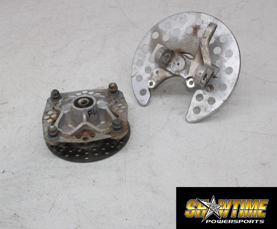 01-05 YAMAHA RAPTOR YFM 660 FRONT WHEEL LEFT HUB ROTOR SPINDLE