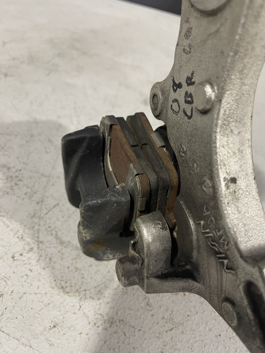 07-12 HONDA CBR600RR REAR BACK BRAKE CALIPER W MOUNT BRACKET