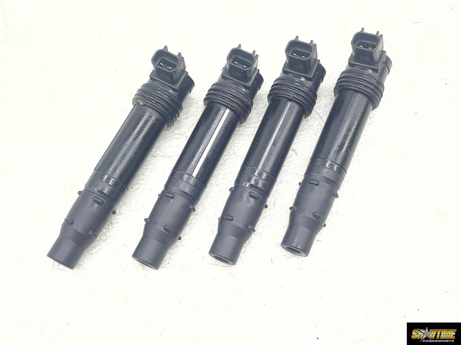 19-23 KAWASAKI NINJA ZX6R ZX636 IGNITION COILS COIL SPARK PLUG CAPS STICK SET