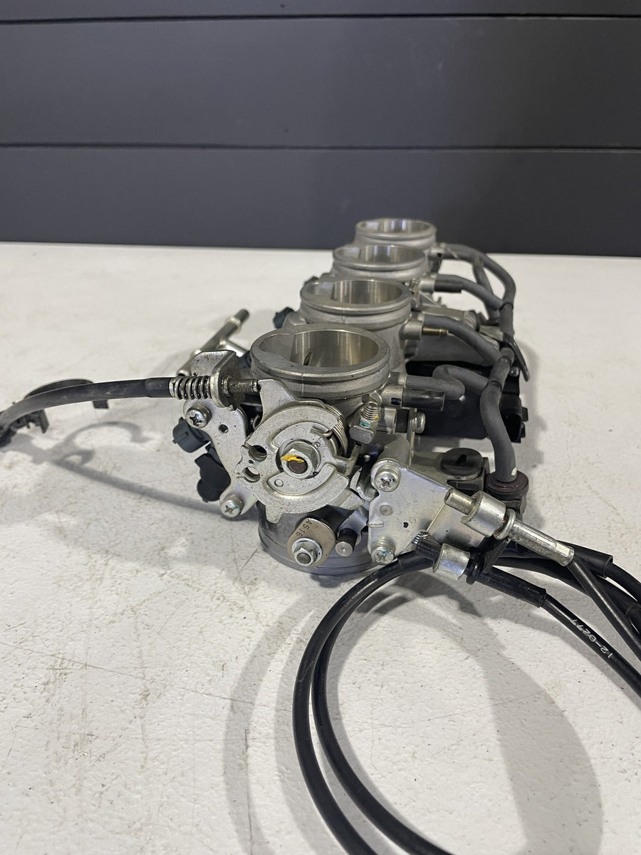 07-08 KAWASAKI NINJA ZX6R THROTTLE BODY BODIES FUEL INJECTORS TPS STVA