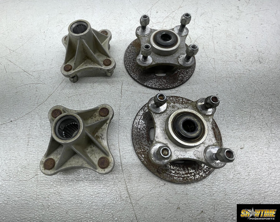 03-06 BOMBARDIER RALLY 200 REAR BACK FRONT WHEEL RIGHT LEFT HUBS HUB SET