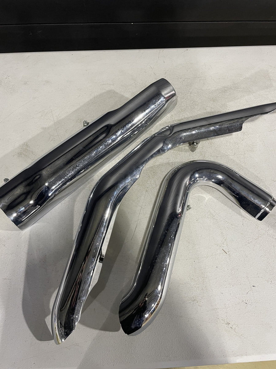 17-23 HARLEY-DAVIDSON STREET GLIDE FLHX EXHAUST HEADERS PIPES SHIELDS CROSSOVER