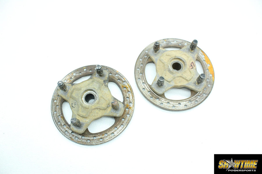 14-15 POLARIS SCRAMBLER 850 FRONT WHEEL RIGHT LEFT HUBS HUB ROTORS SET