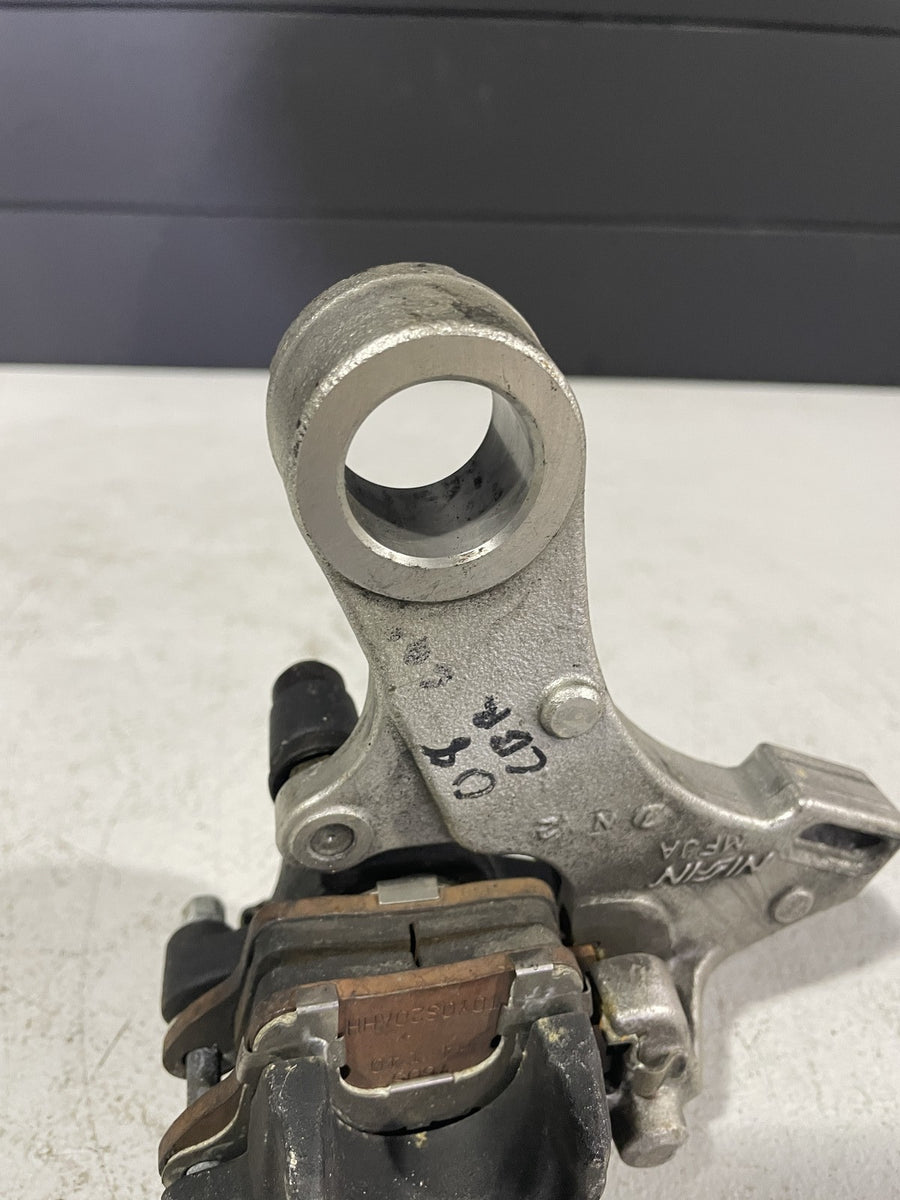 07-12 HONDA CBR600RR REAR BACK BRAKE CALIPER W MOUNT BRACKET
