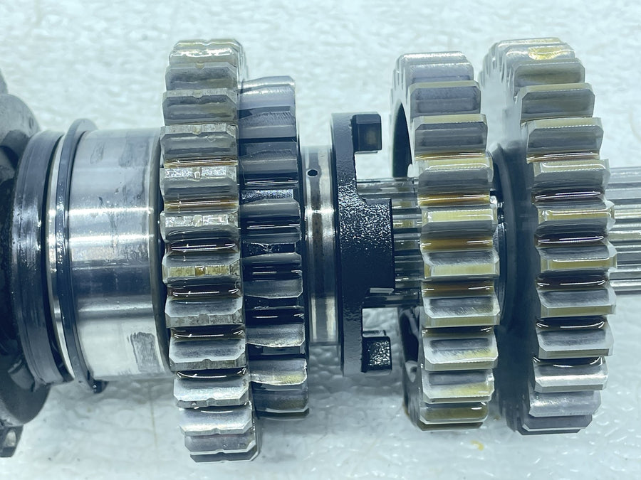 08-16 YAMAHA YZF R6 L ENGINE TRANSMISSION GEARS OUTPUT MAIN SHAFT DRUM