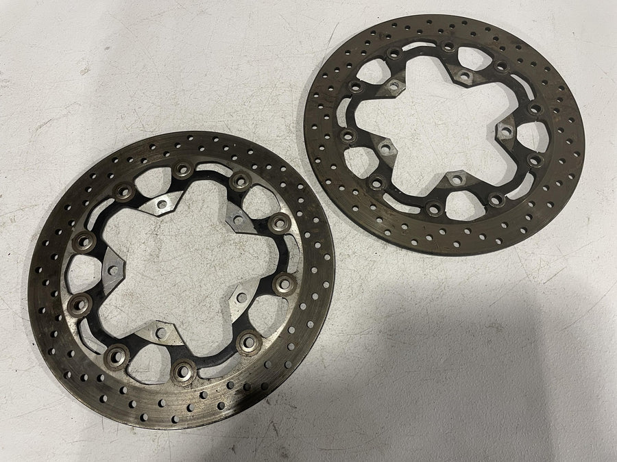 08-20 SUZUKI HAYABUSA FRONT LEFT RIGHT BRAKE ROTORS DISCS 59210-15H10