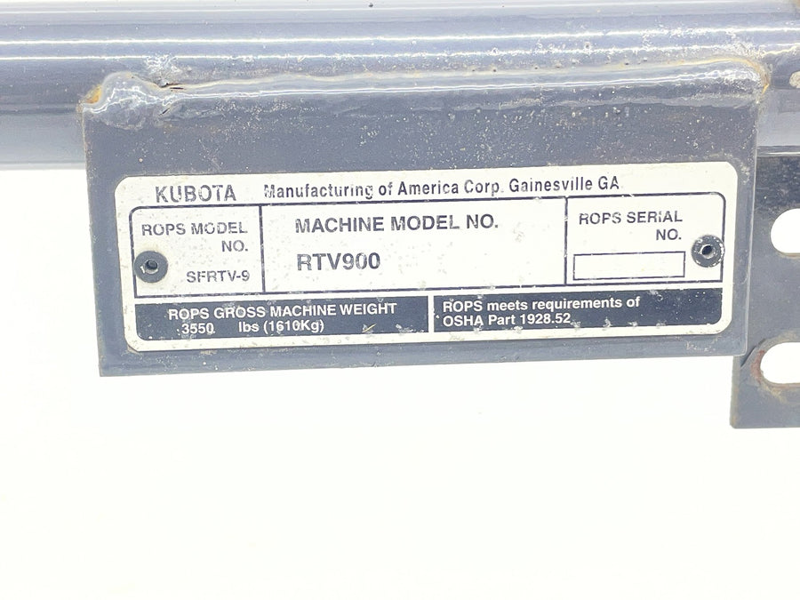 04-10 KUBOTA RTV900 ROLL CAGE FRAME ASSEMBLY