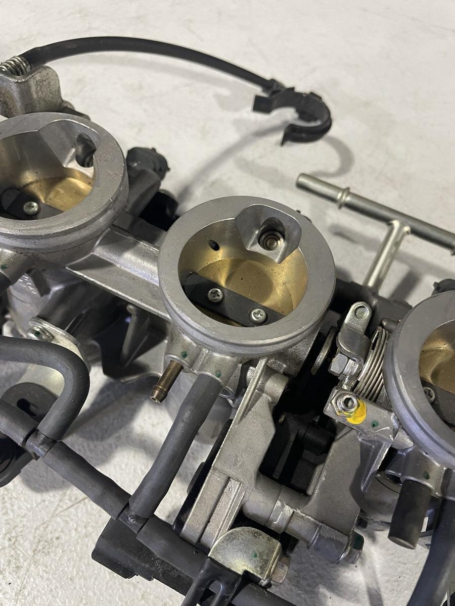 07-08 KAWASAKI NINJA ZX6R THROTTLE BODY BODIES FUEL INJECTORS TPS STVA