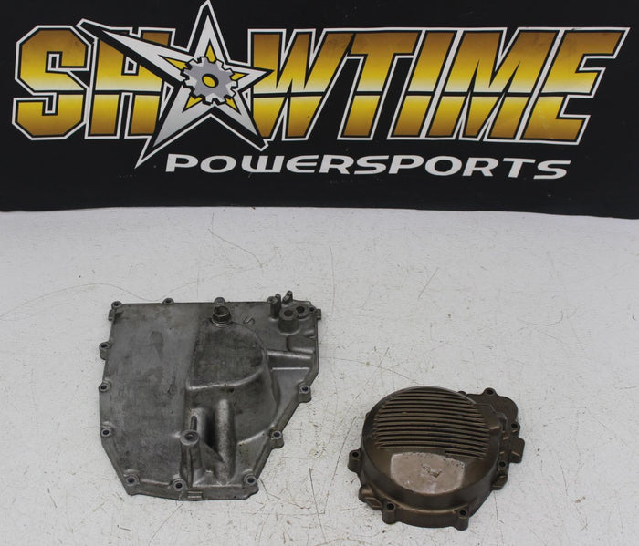 00-02 KAWASAKI NINJA ZX6R ENGINE MOTOR BOTTOM OIL PAN CLUTCH COVER PAIR