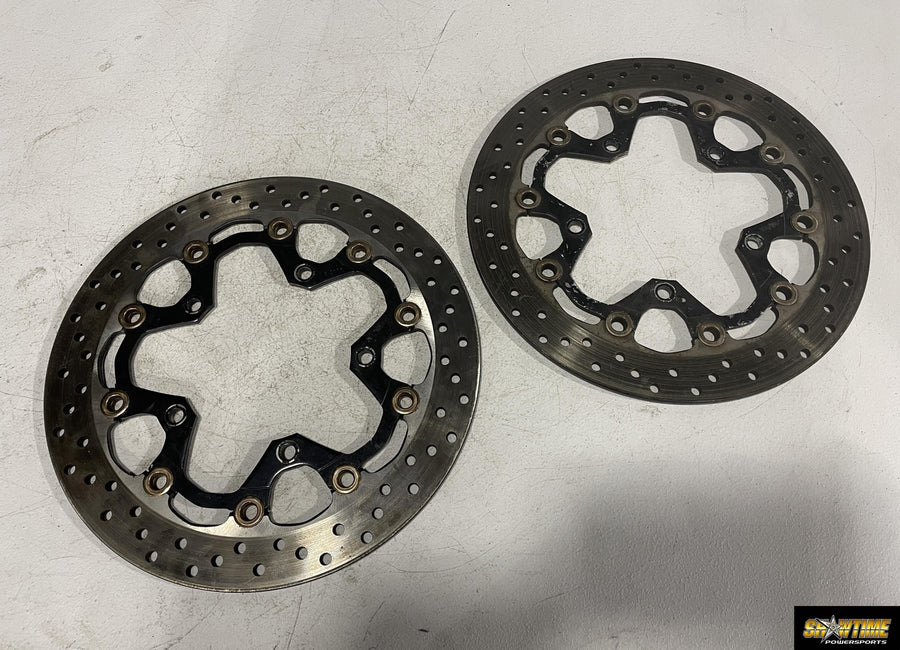 08-20 SUZUKI HAYABUSA FRONT LEFT RIGHT BRAKE ROTORS DISCS 59210-15H10