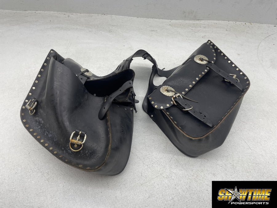 07-11 HARLEY-DAVIDSON SPORTSTER 1200 XL1200C LEATHER SADDLEBAGS SET PAIR