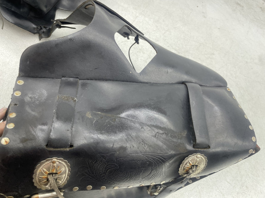 07-11 HARLEY-DAVIDSON SPORTSTER 1200 XL1200C LEATHER SADDLEBAGS SET PAIR